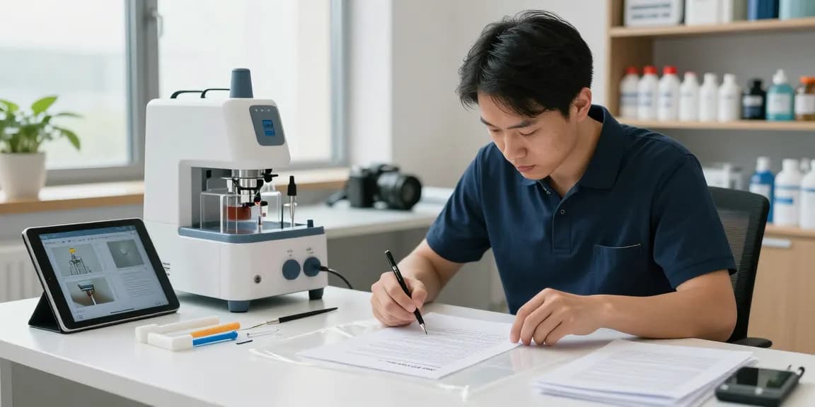 Dịch vụ bóc ép plastic: Kỹ thuật viên chuyên nghiệp gỡ lớp ép khỏi các tài liệu quan trọng trong một phòng thí nghiệm phục hồi tinh vi.