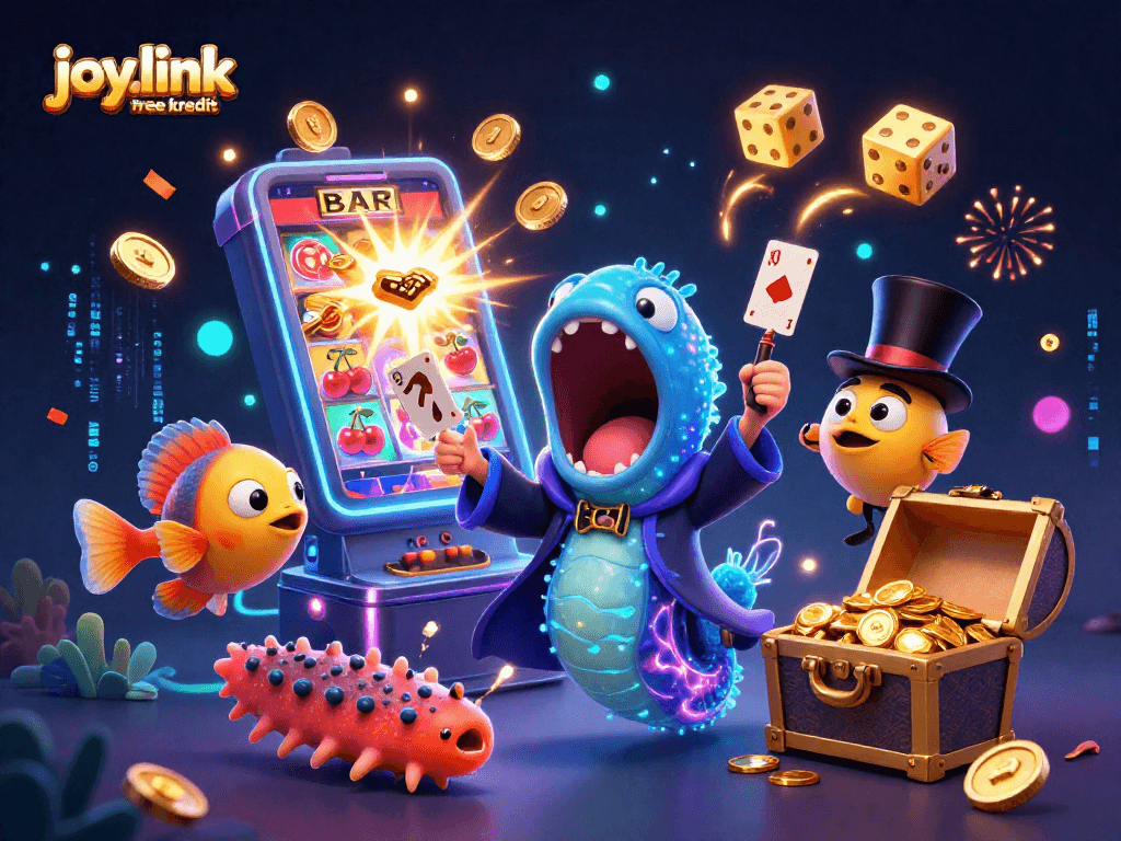 Witness the joy.link free kredit jackpot magic with vibrant 3D casino creatures creating excitement!