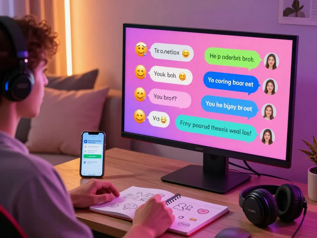 Engaging ai chat nsfw conversation interface in a cozy home setting highlighting creative chat elements and a relaxed atmosphere.