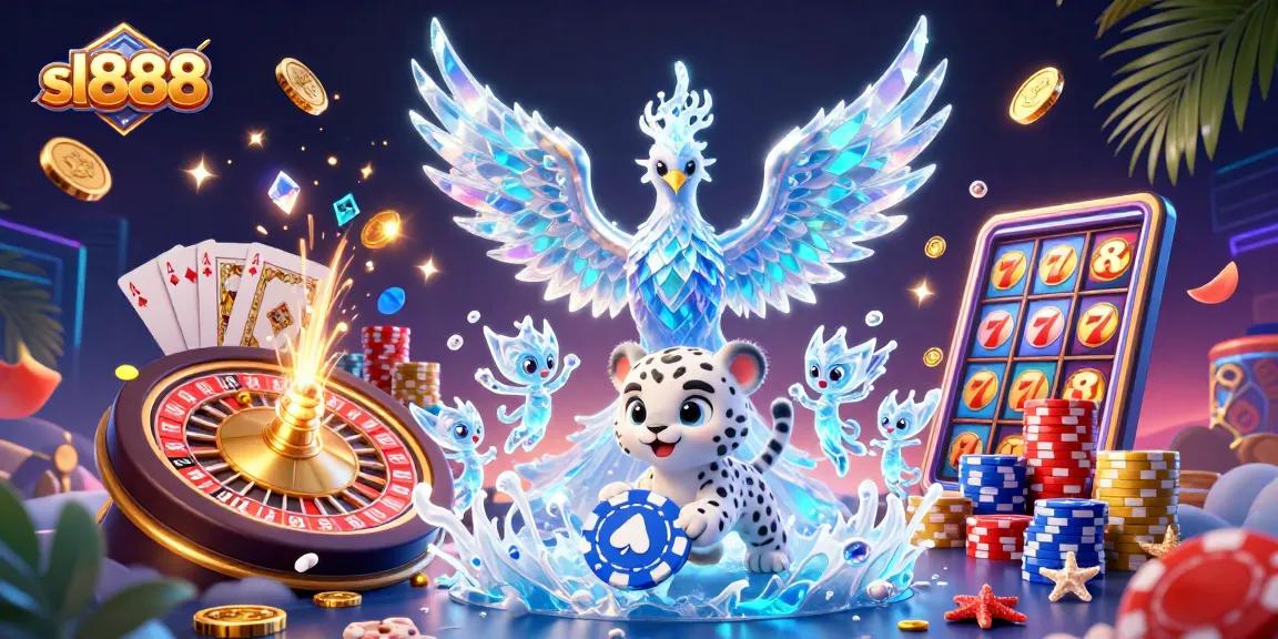 Experience sl888 excitement with vibrant casino scenes featuring characters and stunning game elements.