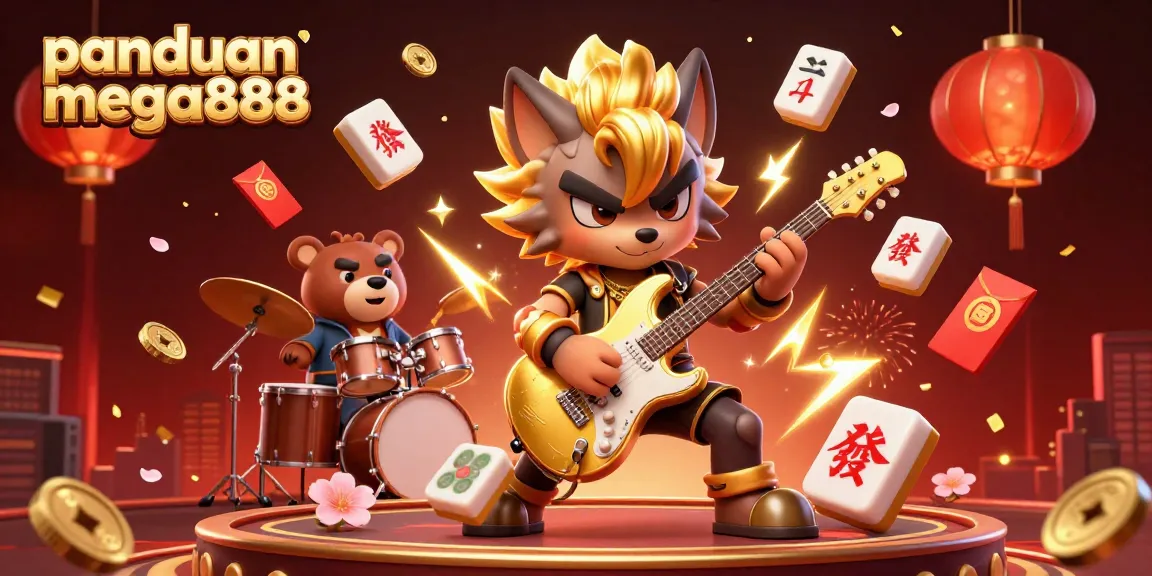 Experience winning with panduan mega888 through vibrant casino-themed 3D illustration art.