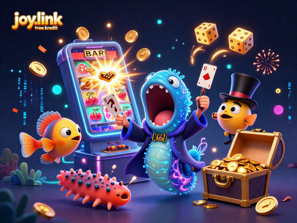 Witness the joy.link free kredit jackpot magic with vibrant 3D casino creatures creating excitement!