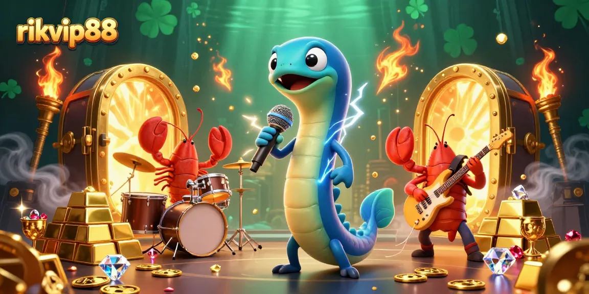 Experience the excitement at rikvip88 with an electric eel DJ, lobster drummer, and seahorse guitarist at an underwater casino.