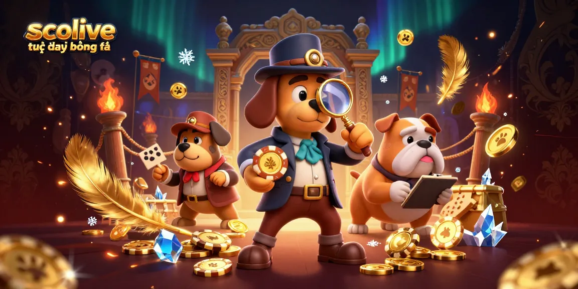 Engage with socolive trực tiếp bóng đá and explore a treasure hunt scene in a vivid 3D illustration.