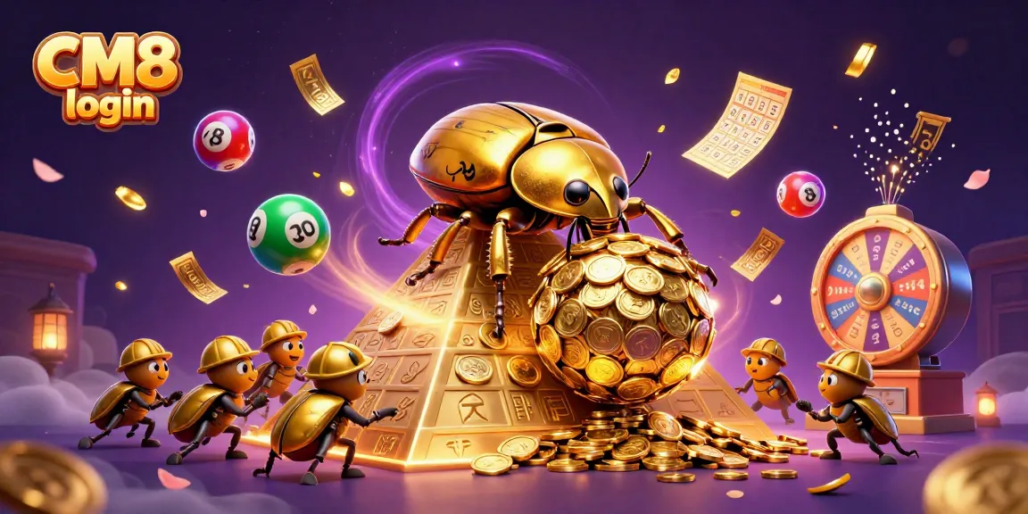 Win big with CM8 login in this vibrant, dynamic casino-themed 3D illustration.