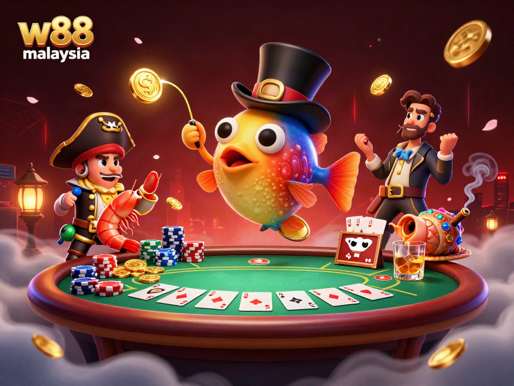 Join w88 malaysia's exciting gaming experience with vibrant characters and dynamic casino elements.