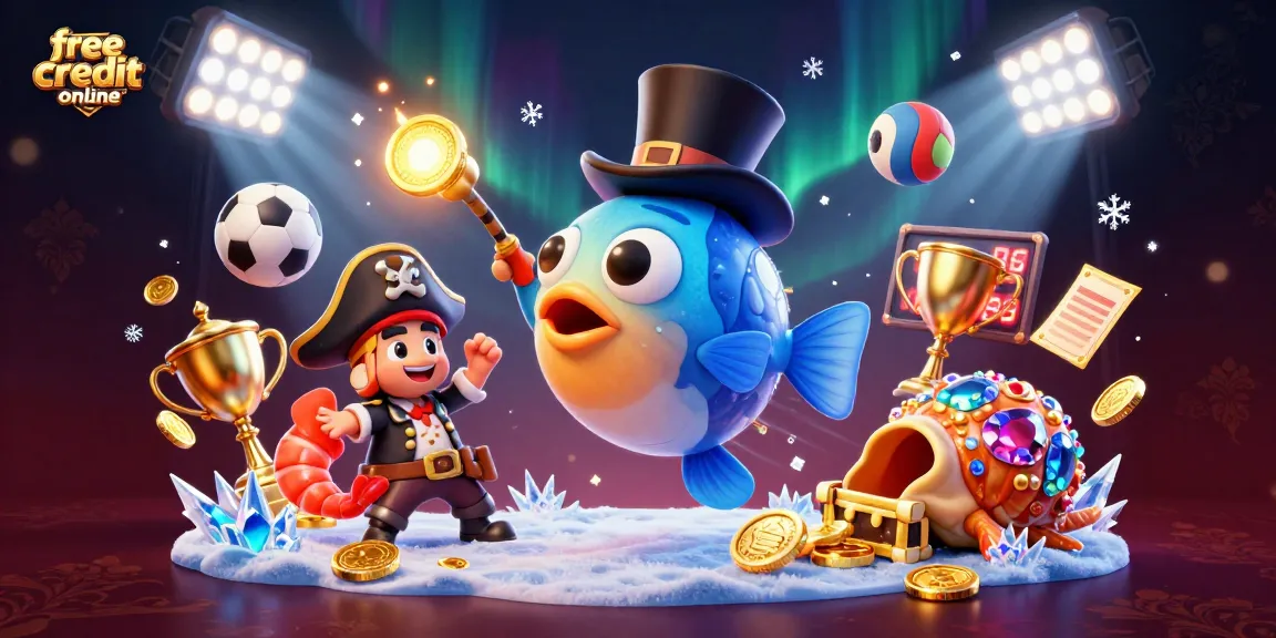 Experience exciting gameplay with free credit online showcasing vibrant 3D characters and dynamic casino elements.