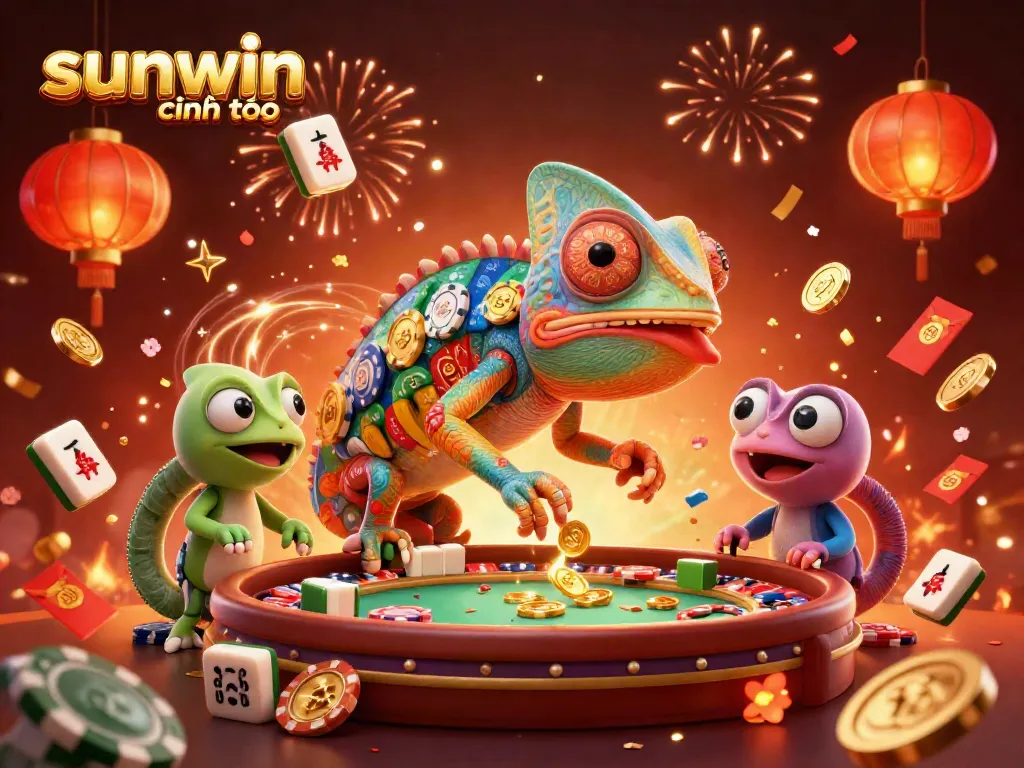 Engage in exciting games at sunwin chính thức with vibrant colors and casino-themed elements.