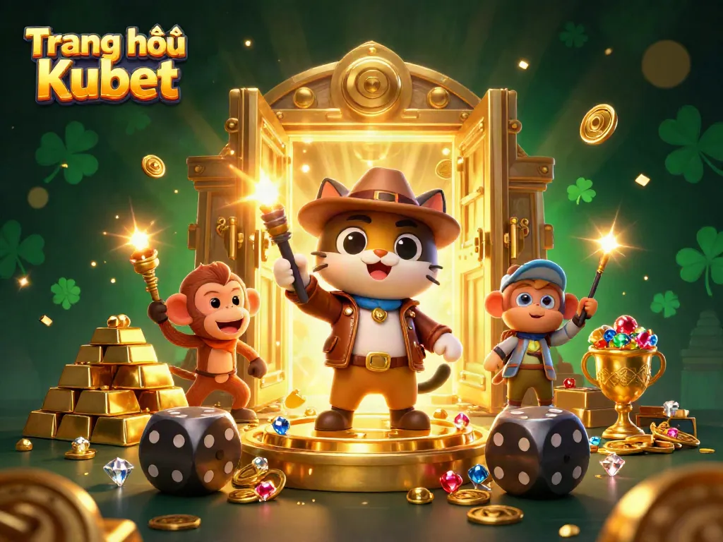 Join the adventure at Trang chủ Kubet, featuring an explorer cat and treasure discoveries in a casino-themed temple.